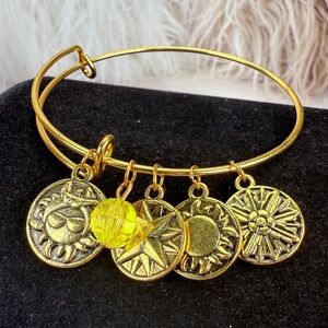 Goldtone Charm Bracelet with Yellow Accents